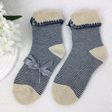 Navy stripy cuff socks