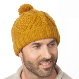Black yak mustard bobble hat
