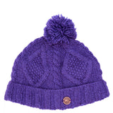 Black yak purple bobble hat