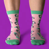Pink bamboo sheep 🐑 socks