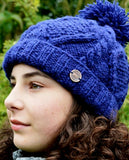 Black Yak Cable Knit Bobble Hat