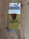 Ladies House of Tweed bamboo highland cow socks