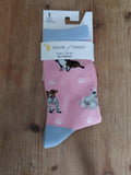House of tweed pink dog socks