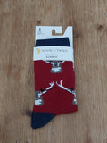 House of tweed burgundy stag socks