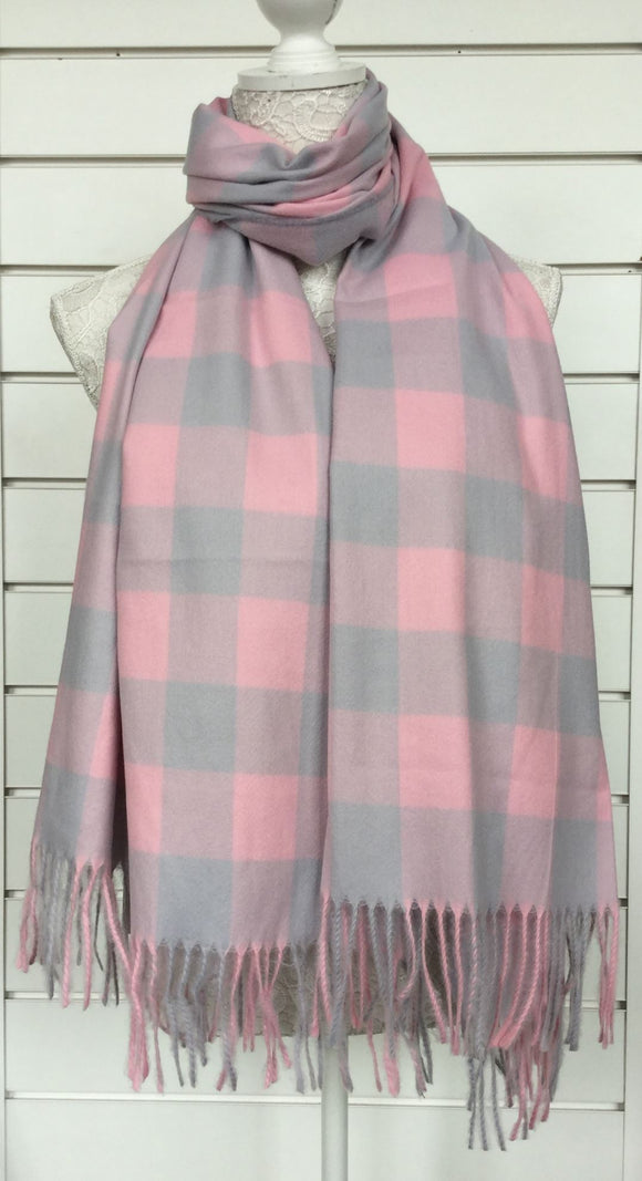 Baby Pink and Silver Scarf