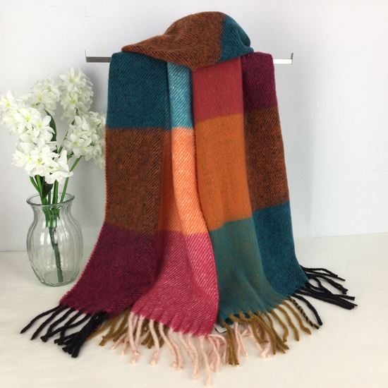 Orange Check Scarf 