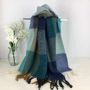 Blue Check Scarf