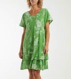 Apple Green Double Layer Short Sleeve Dress 