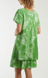 Apple Green Double Layer Short Sleeve Dress