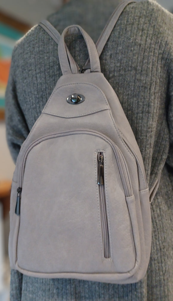 Grey Backpack/Rucksack/Crossbody Bag