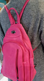 Fuchsia Backpack/Rucksack/ Crossbody Bag