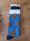 House Of Tweed Highland Cow Mens Socks 