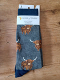 House of Tweed Highland Cow Mens Socks