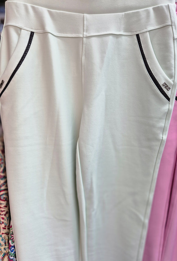 White Scuba Leggings/Trousers with Pockets