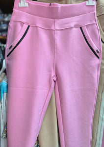 Rose/Pink Scuba Leggings/Trousers with Pockets