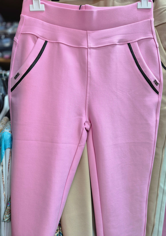 Rose/Pink Scuba Leggings/Trousers with Pockets