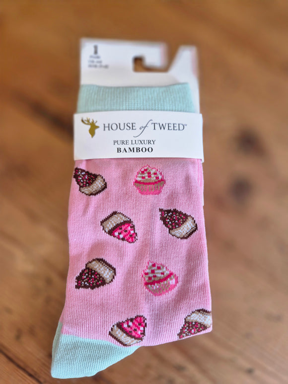 Ladies House of Tweed Cupcake Bamboo Socks