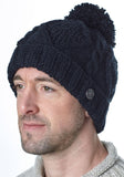 Black Yak Cable Knit Bobble Hat