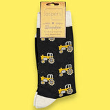 Black Tractor Bamboo Socks