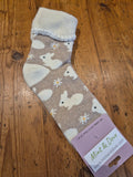 Beige Rabbit Cuff Socks
