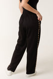 Black Leopard stripe trousers