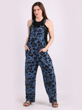 Blue Leopard Print Dungaree