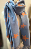 Blue with orange star