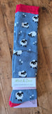 Blue with white sheep well socks