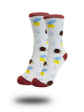 brown hedgehog socks