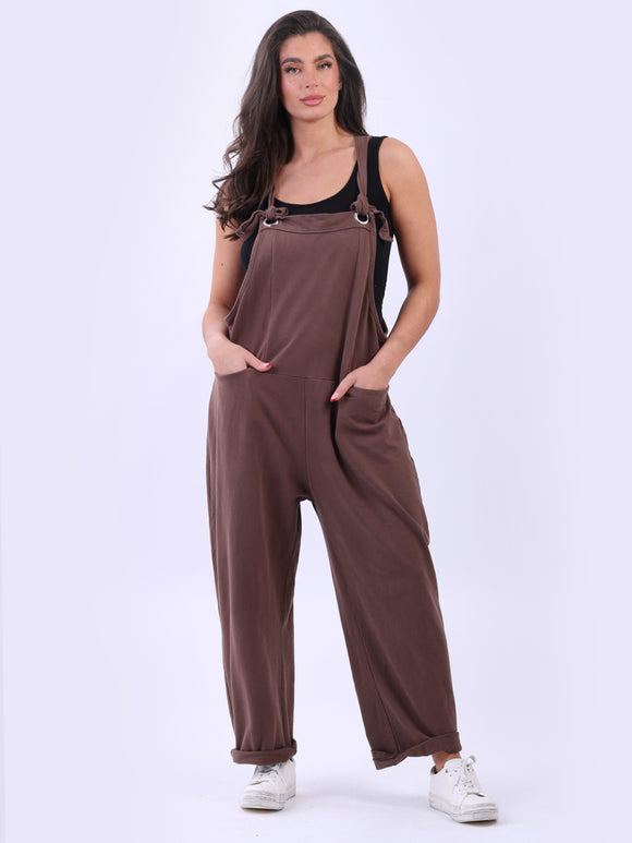 Brown Cotton Dungarees