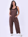 Brown Cotton Dungarees