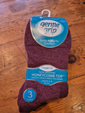 Burgundy Gentle Grip Diabetic Women Socks 