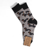 Dashing Dachshunds Ribbed Grey Socks