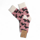 dashing dachshunds ribbed ink socks