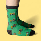 Green Bamboo Tractor Socks