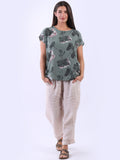 Green Floral Cotton Top