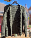 Green Waffle Cardigan