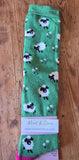 Green with white sheep welly socks 