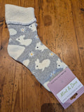 Grey Rabbit Cuff Socks