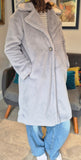 Grey relaxed fit faux fur coat