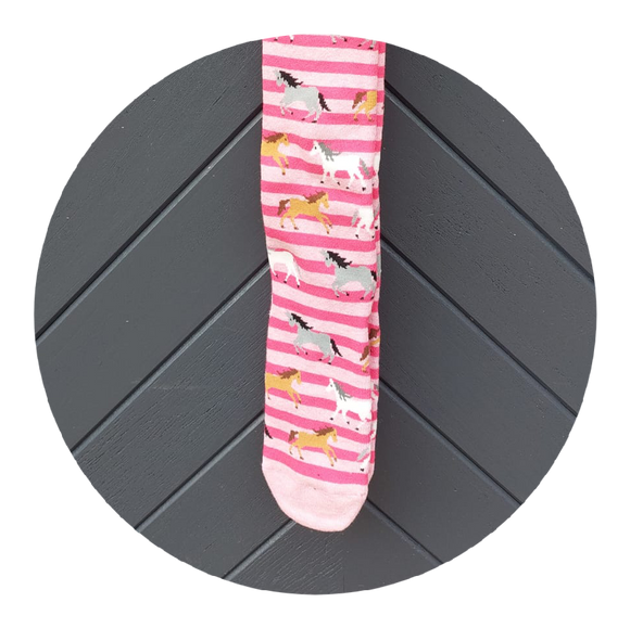 Ladies Pink Horse Welly/Festival/Walking/Hiking Socks