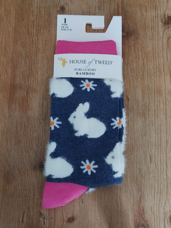 Ladies House Of Tweed Fluffy Rabbit Socks