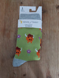 Women Cute Highland Cow House Of Tweed Socks