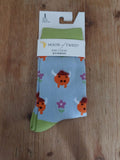 Women Cute Highland Cow House Of Tweed Socks