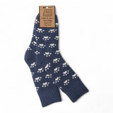 Paw Ribbed Navy Socks