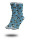 Light Blue Bubble Bee Bamboo Socks