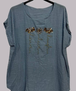 Turquoise Cotton Top