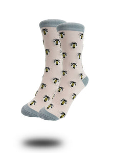 Green bamboo bee socks