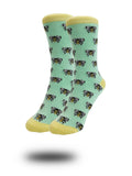 Mint bubble bee bamboo socks