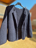 Navy Waffle Cardigan